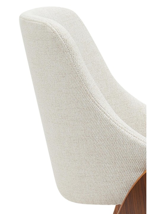 Cadeira de sala de jantar em tecido Vangale, nogueira/creme