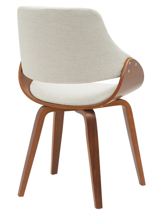 Cadeira de sala de jantar em tecido Vangale, nogueira/creme
