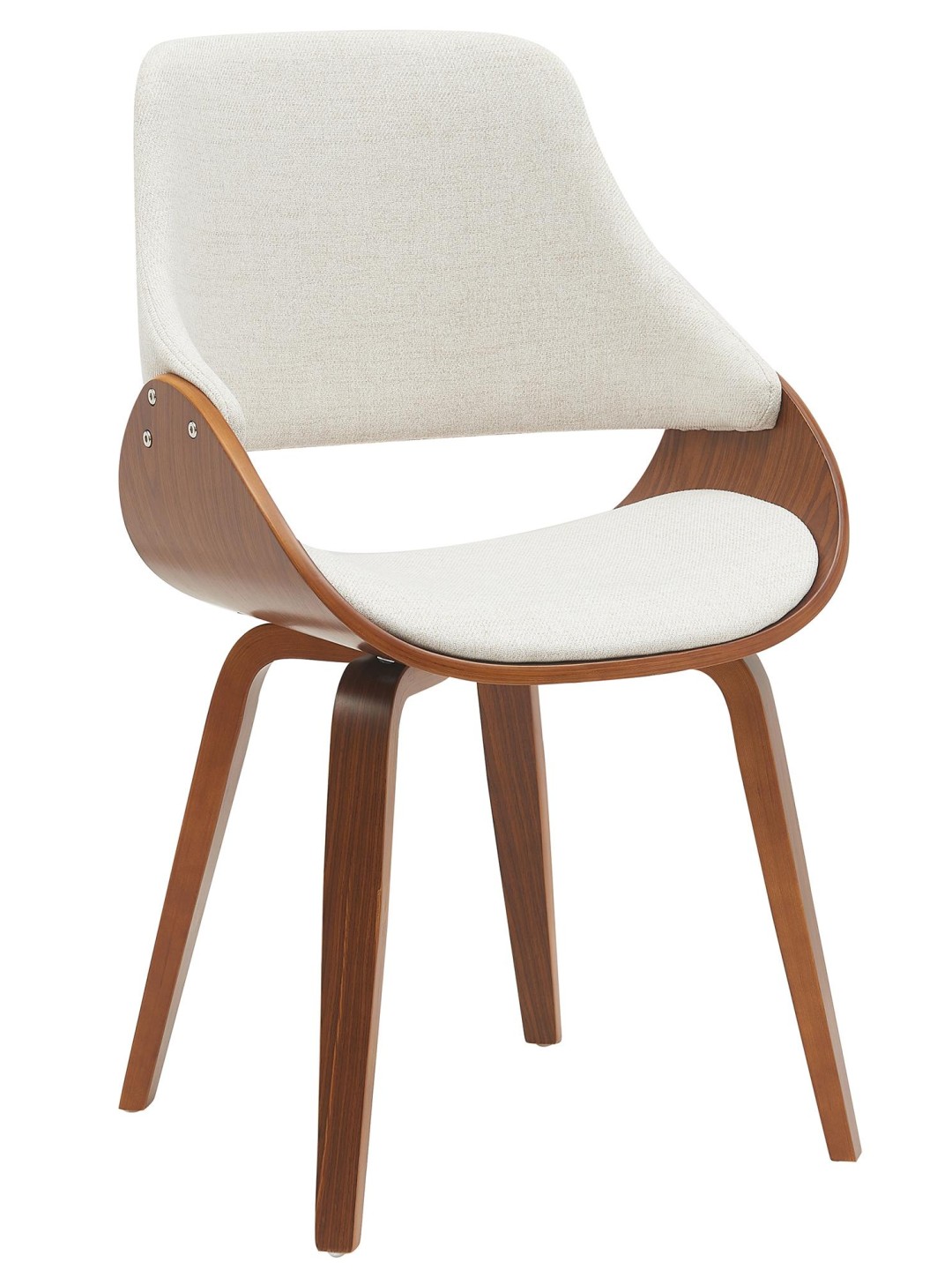 Cadeira de sala de jantar em tecido Vangale, nogueira/creme