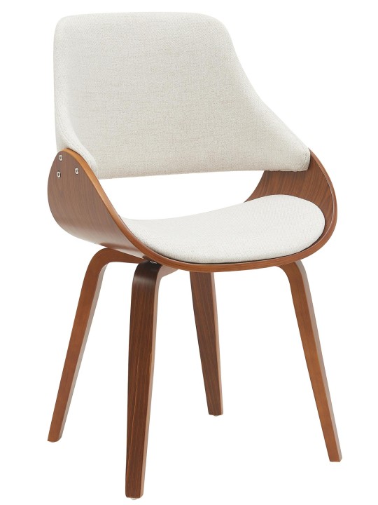 Cadeira de sala de jantar em tecido Vangale, nogueira/creme