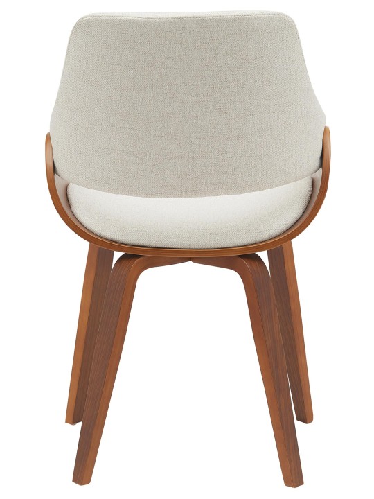 Cadeira de sala de jantar em tecido Vangale, nogueira/creme