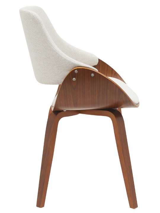 Cadeira de sala de jantar em tecido Vangale, nogueira/creme