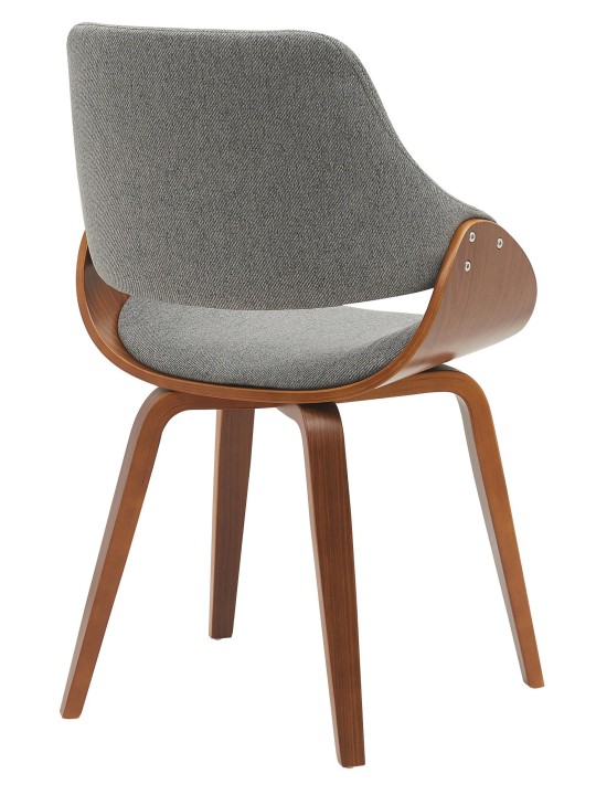 Cadeira de sala de jantar em tecido Vangale, nogueira/cinza escuro