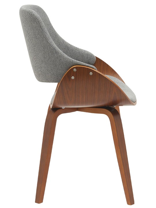 Cadeira de sala de jantar em tecido Vangale, nogueira/cinza escuro