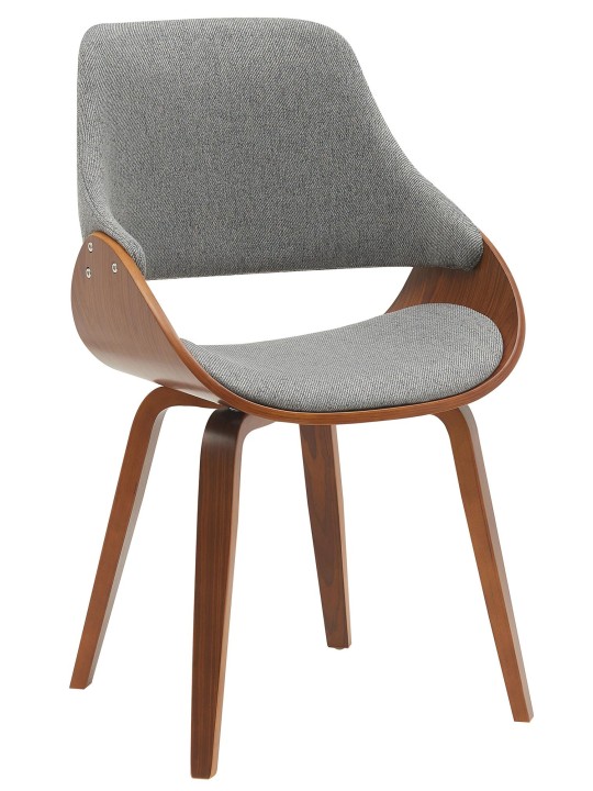Cadeira de sala de jantar em tecido Vangale, nogueira/cinza escuro