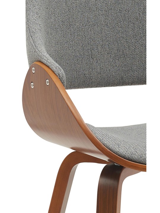 Cadeira de sala de jantar em tecido Vangale, nogueira/cinza escuro