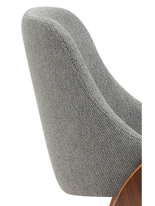 Cadeira de sala de jantar em tecido Vangale, nogueira/cinza escuro