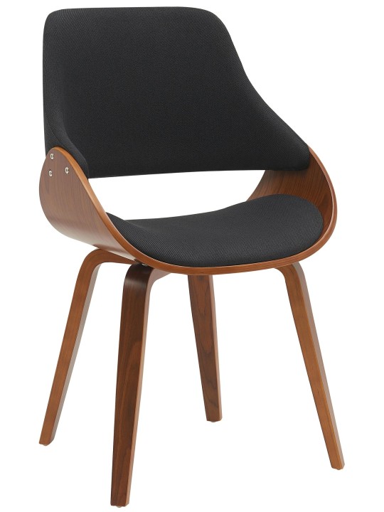 Cadeira de sala de jantar em tecido Vangale, nogueira/preto