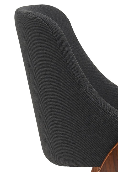 Cadeira de sala de jantar em tecido Vangale, nogueira/preto