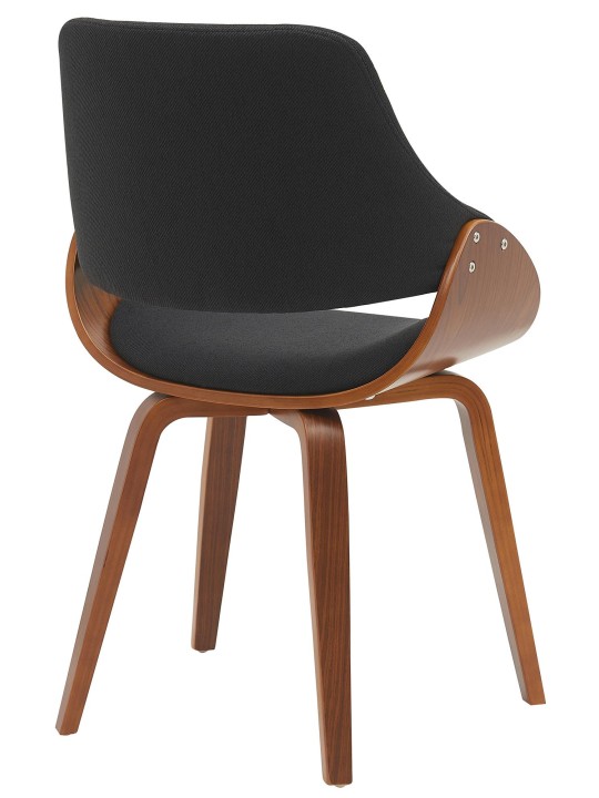 Cadeira de sala de jantar em tecido Vangale, nogueira/preto