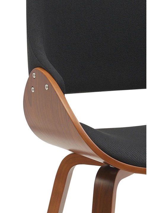 Cadeira de sala de jantar em tecido Vangale, nogueira/preto