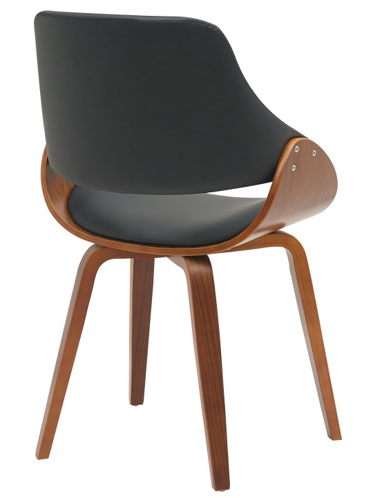 Cadeira da sala de jantar Vangale couro sintético, nogueira/preto