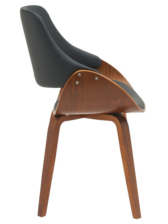 Cadeira da sala de jantar Vangale couro sintético, nogueira/preto