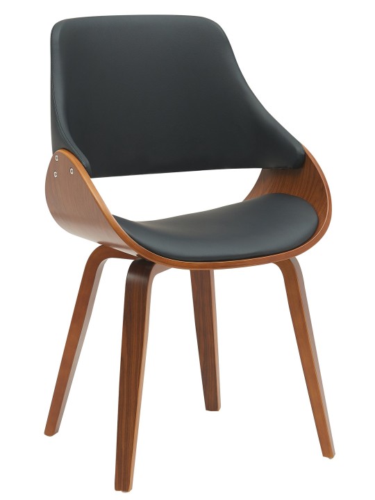 Cadeira da sala de jantar Vangale couro sintético, nogueira/preto