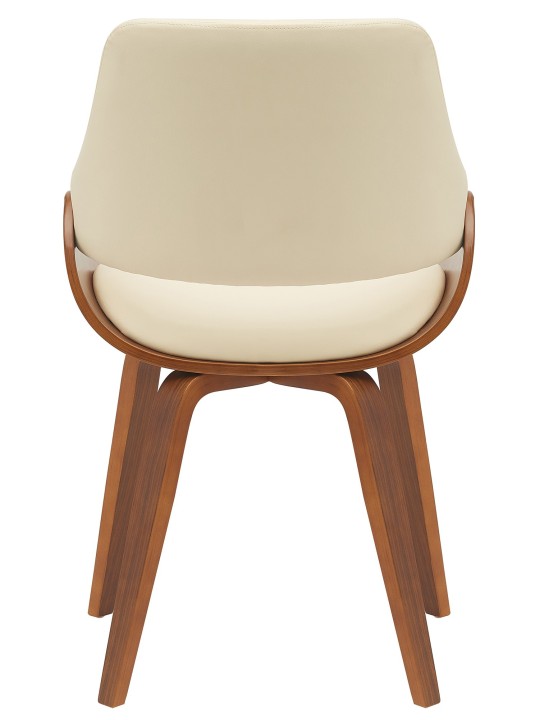 Cadeira da sala de jantar Vangale couro sintético, nogueira/creme