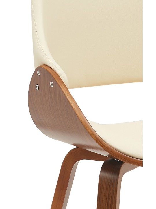 Cadeira da sala de jantar Vangale couro sintético, nogueira/creme
