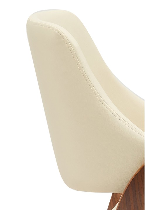 Cadeira da sala de jantar Vangale couro sintético, nogueira/creme