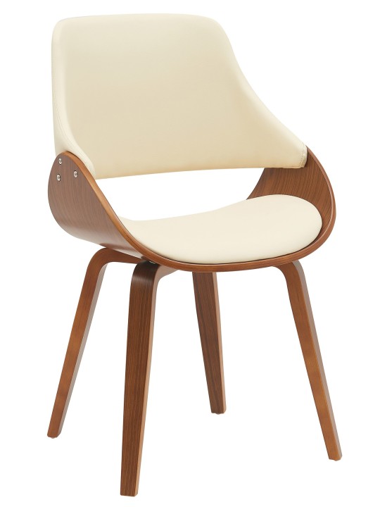 Cadeira da sala de jantar Vangale couro sintético, nogueira/creme