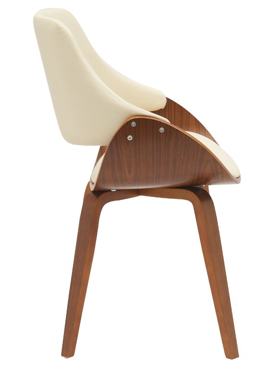 Cadeira da sala de jantar Vangale couro sintético, nogueira/creme