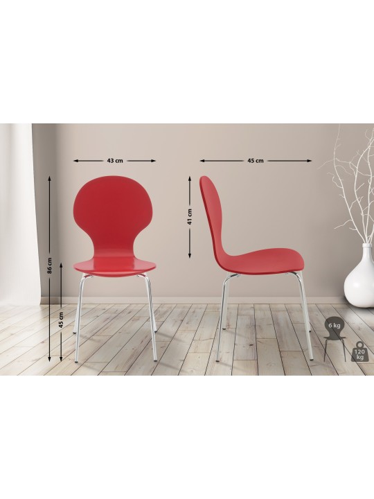 Conjunto de 2 cadeiras para visitantes Diego, vermelho