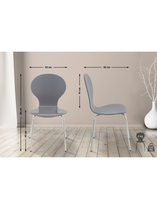 Conjunto de 2 cadeiras para visitantes Diego, cinza