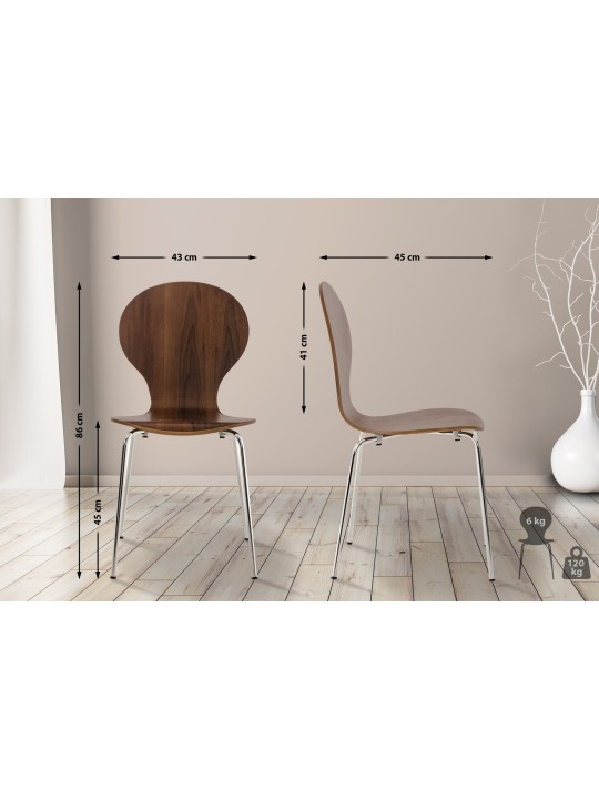 Conjunto de 4 cadeiras para visitantes Diego, nogueira