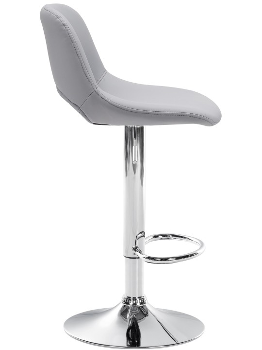 Banqueta alta Camden couro sintético cromado, cinza Banqueta alta Camden couro sintético cromado, cinza