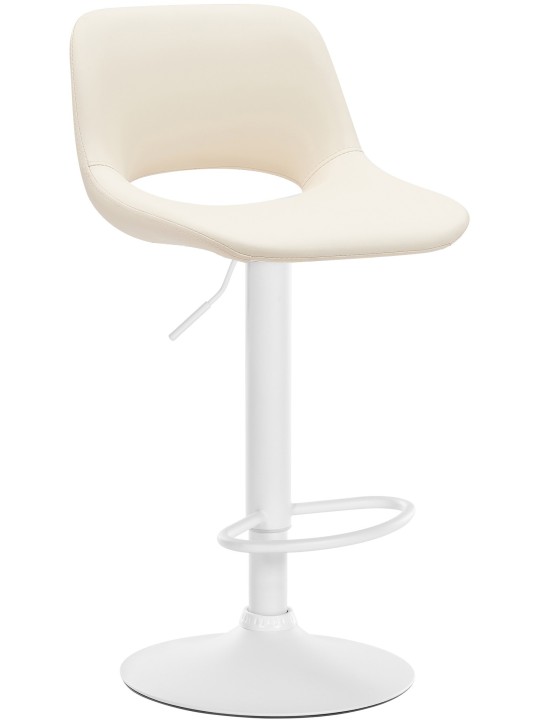 Banqueta alta Camden couro sintético, creme