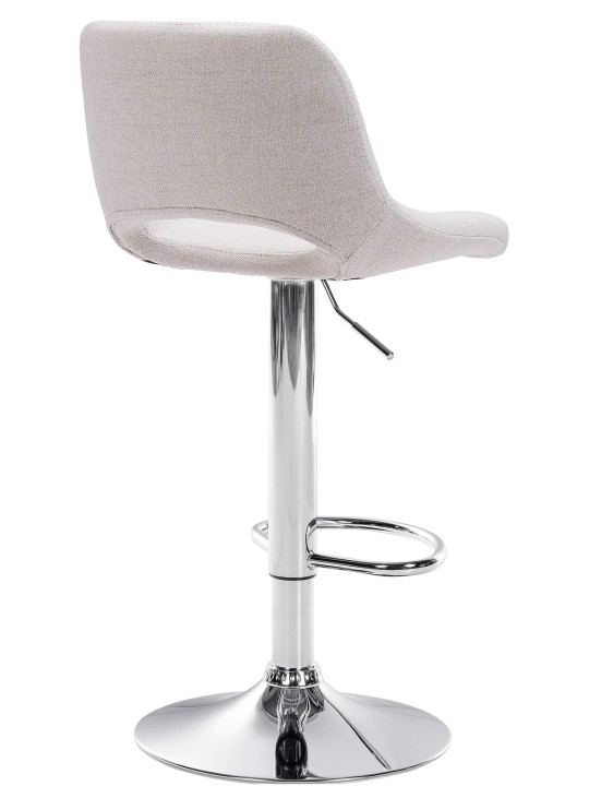 Banqueta alta tecido Camden cromado, creme