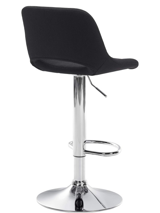 Banqueta alta tecido Camden cromado, preto