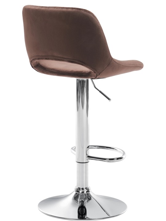 Banqueta alta Camden veludo cromado, castanho