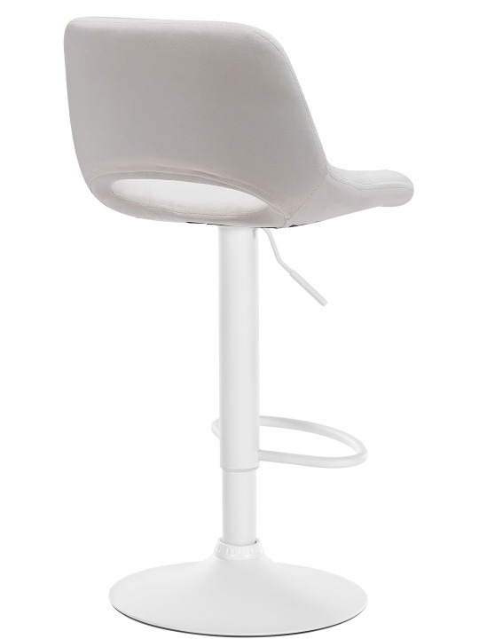 Banqueta alta Camden veludo, creme