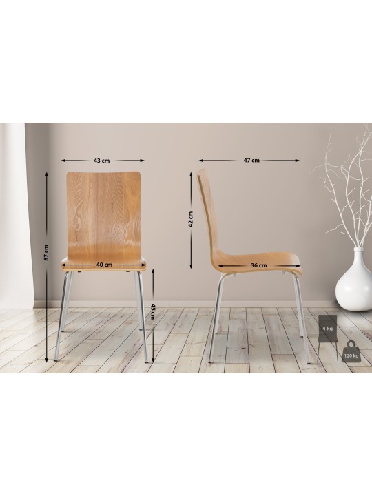 Conjunto de 4 cadeiras para visitantes Pepe, carvalho