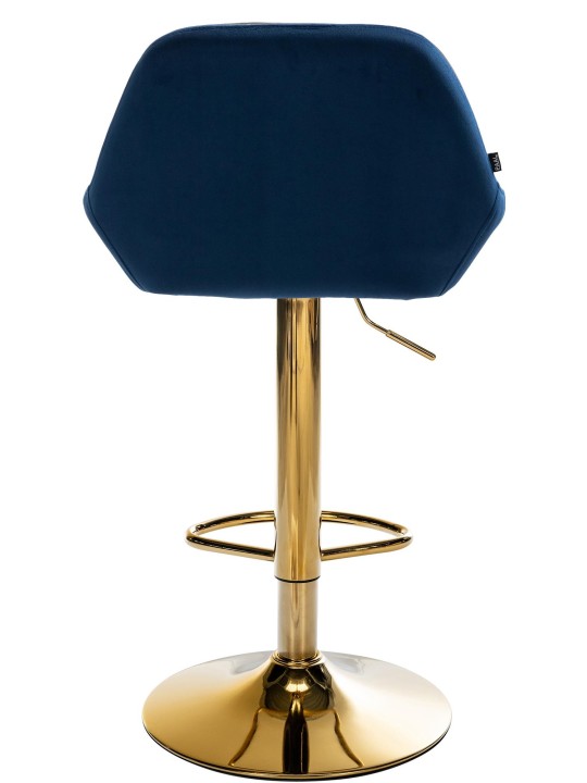 Banqueta alta Braga veludo dourado, azul