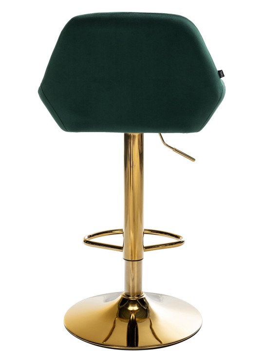 Banqueta alta Braga veludo dourado, verde escuro