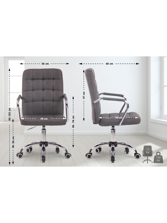 Cadeira de escritório tecido Terni, cinza escuro