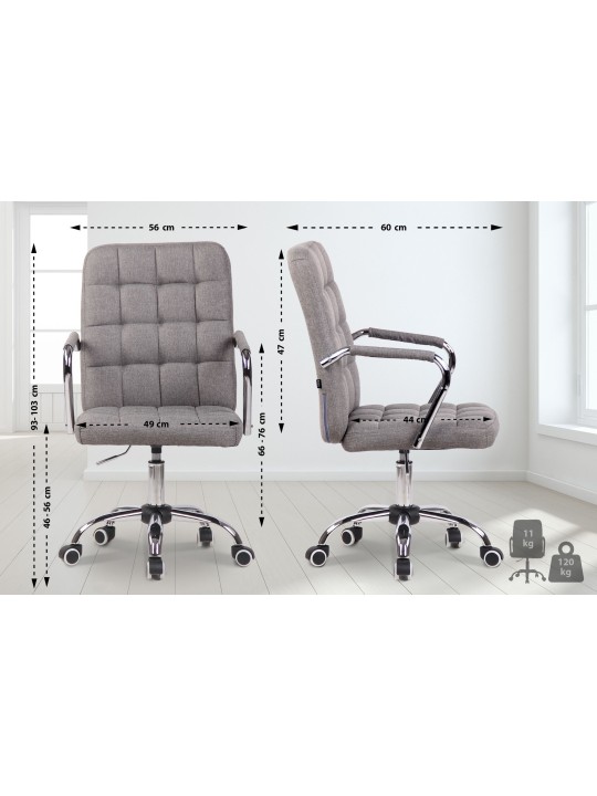 Cadeira de escritório tecido Terni, cinza