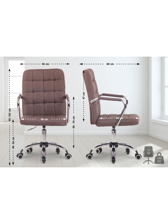 Cadeira de escritório tecido Terni, castanho