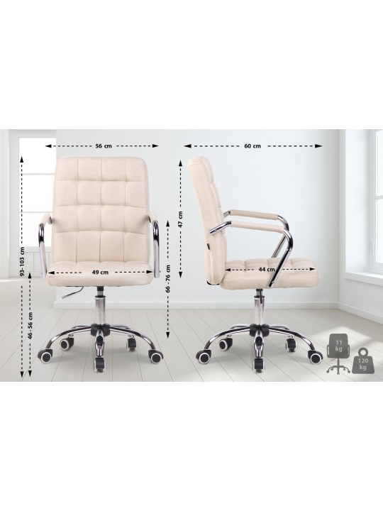 Cadeira de escritório tecido Terni, creme