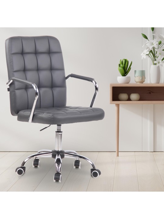Cadeira de escritório Terni pele sintética, cinza