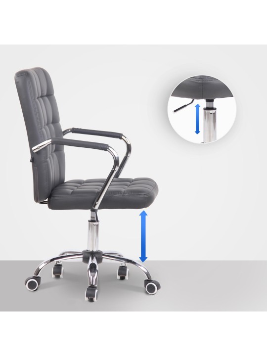 Cadeira de escritório Terni pele sintética, cinza