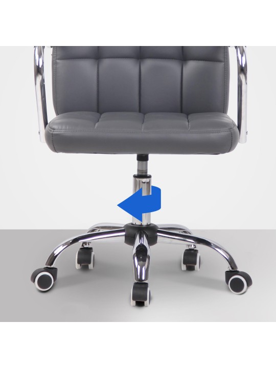 Cadeira de escritório Terni pele sintética, cinza