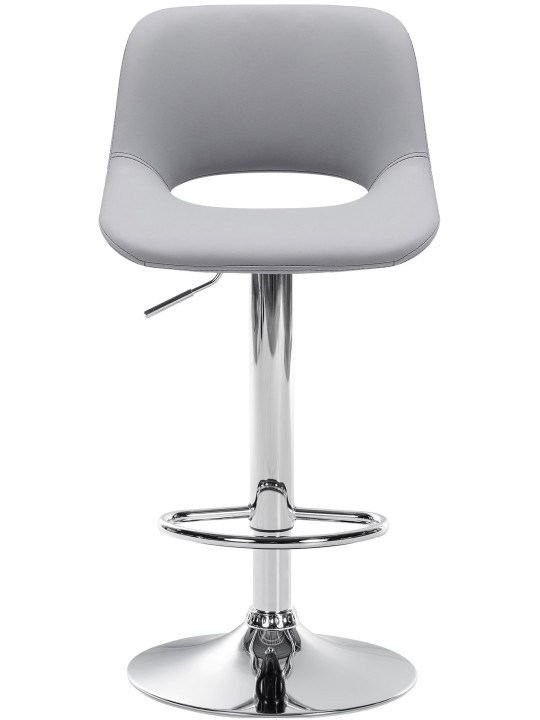 Conjunto de 2 bancos altos Camden em pele sintética cromada, cinza