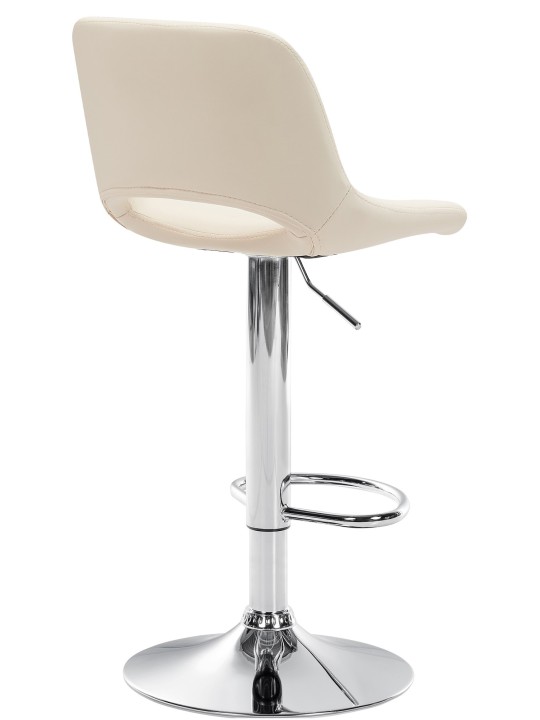 Conjunto de 2 bancos altos Camden em pele sintética cromada, creme Conjunto de 2 bancos altos Camden em pele sintética cromada, creme