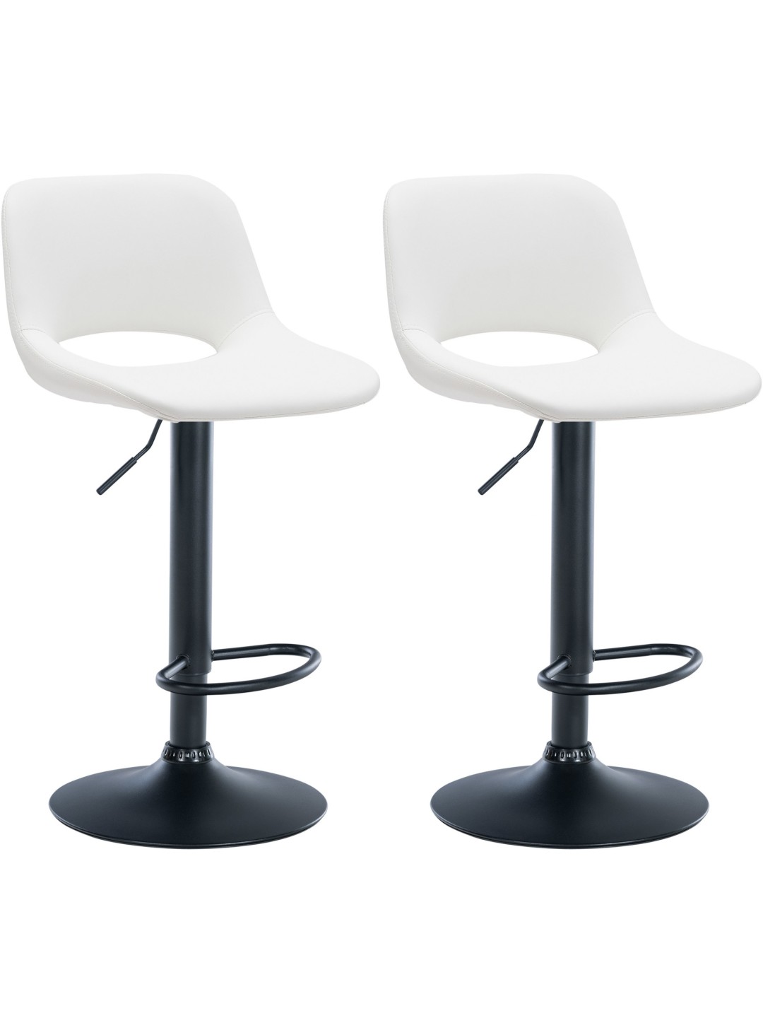 Conjunto de 2 bancos altos em pele sintética Camden, branco