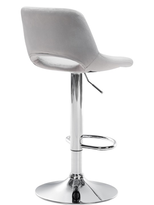 Conjunto de 2 bancos altos Camden veludo cromado, cinza claro