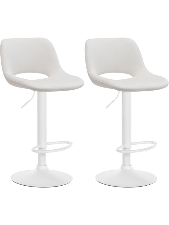 Conjunto de 2 bancos altos em veludo Camden, creme