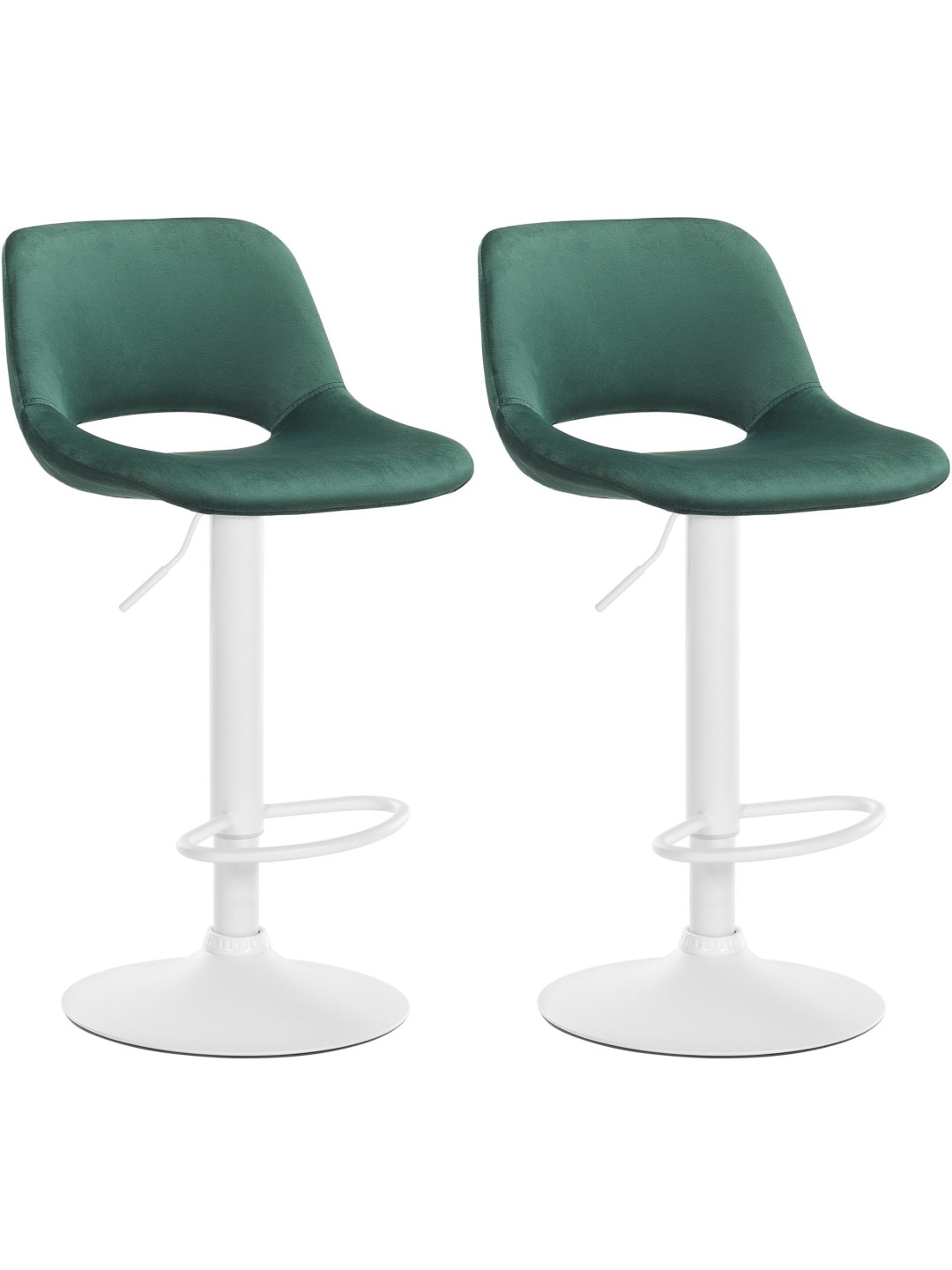 Conjunto de 2 bancos altos em veludo Camden, verde