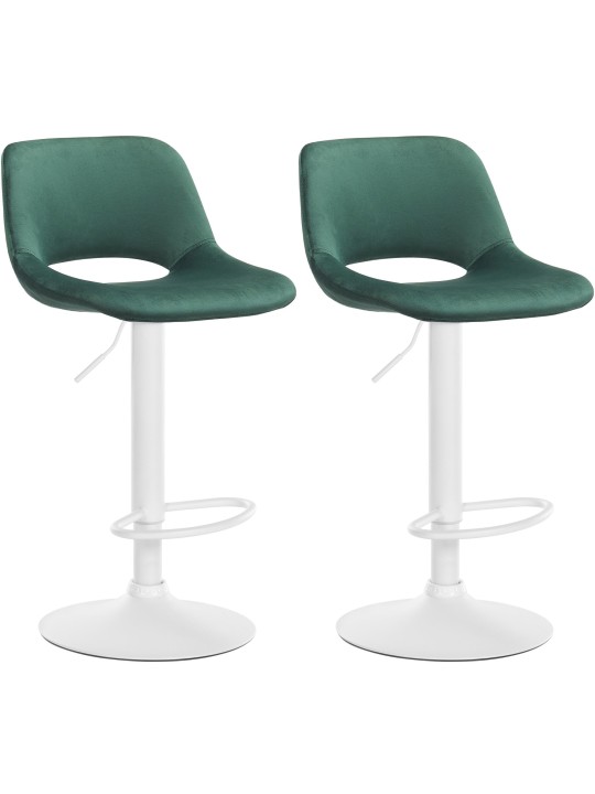 Conjunto de 2 bancos altos em veludo Camden, verde