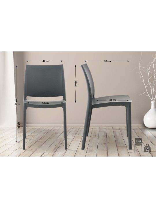 Cadeira MAYA, cinza escuro Cadeira MAYA, cinza escuro